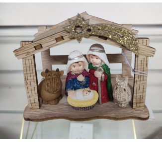 Natività Presepe legno stilizzato gruppo capanna albero Natale offerta –  hobbyshopbomboniere