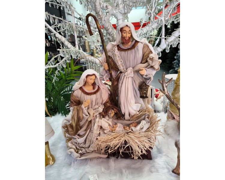 Natività sacra famiglia in tessuto presepe statua di natale